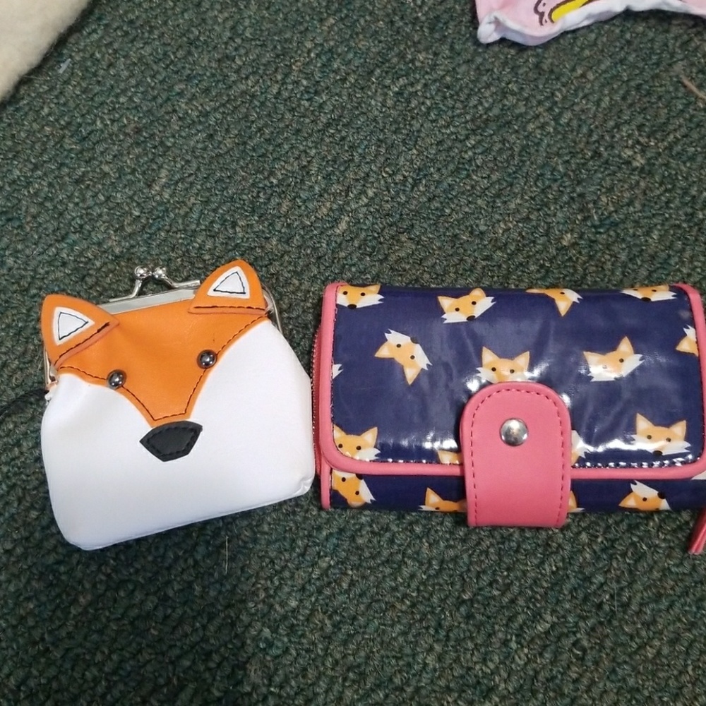 Fox coin purse and wallet set